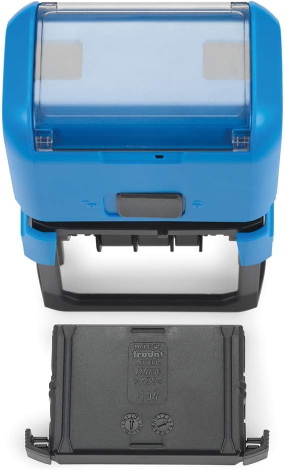 Trodat Printy 4750 Typomatic Datumsstempel zum Selbersetzen, 2-zeilig, selbstfärbend, Abdruckfarbe b