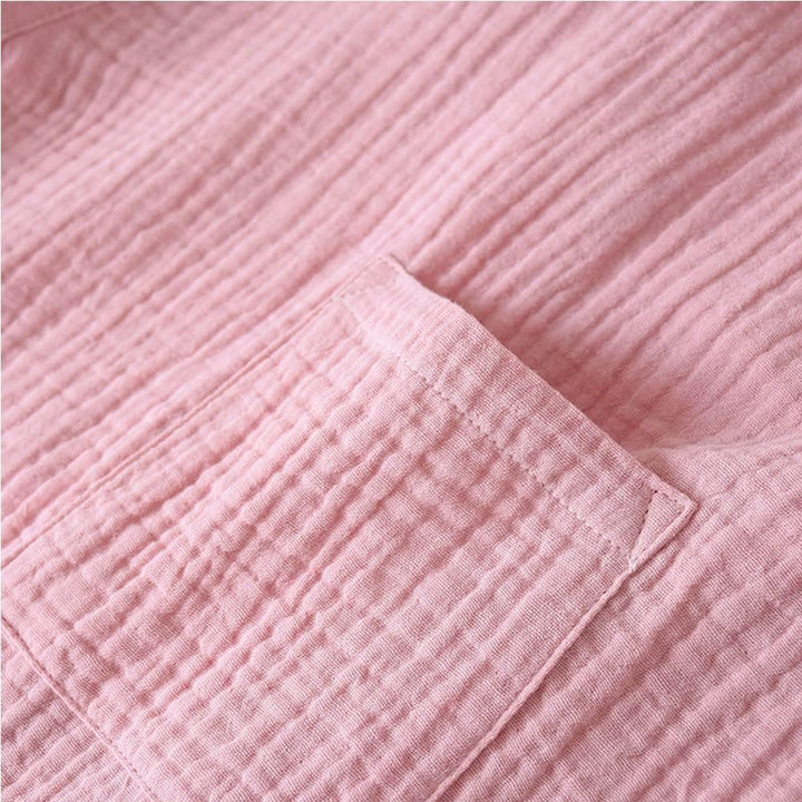 OWLONLINE Weicher Reiner Pyjama aus Baumwollkrepp für Damen, japanischer Kimono-Pyjama, Grösse XL-C1