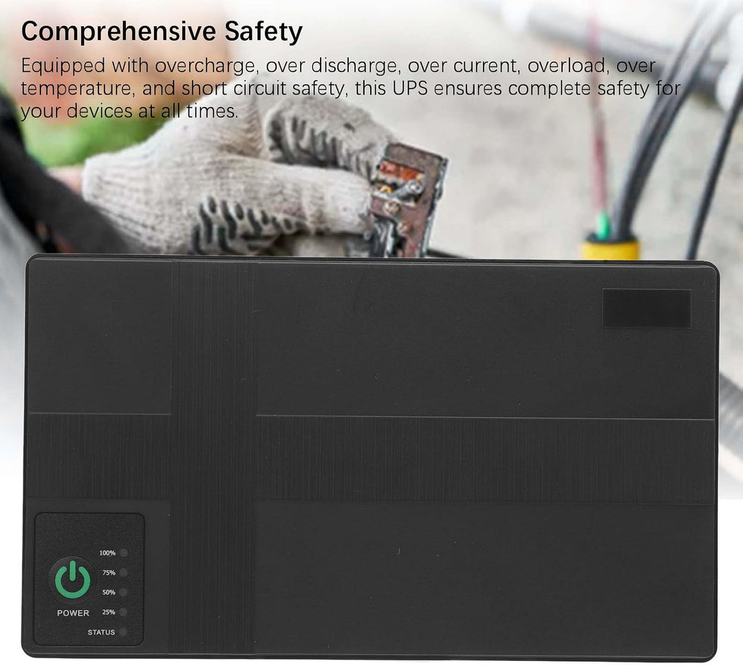 Garosa USV-Batterie-Backup-Stromversorgung, Unterbrechungsfreie Stromversorgung mit 20000-mAh-Lithiu