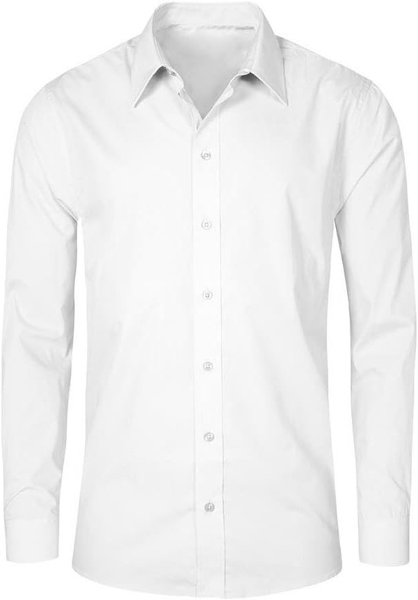 Business Langarm-Hemd Plus Size Herren, Weiss, XXXL