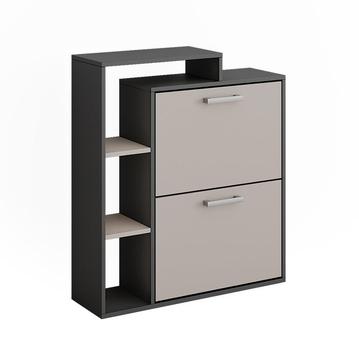 Vicco Schuhkipper Orlando, Schuhregal, Anthrazit/Greige, 80 x 90 cm Anthrazit/Greige 2 Fächern, Anth