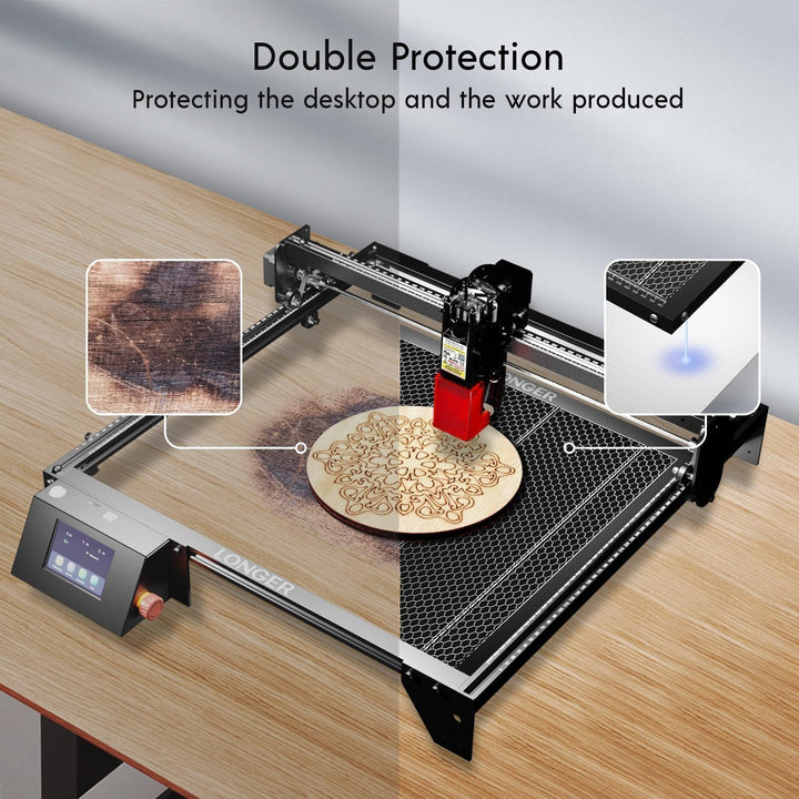 LONGER Honigwaben Arbeitsplatte 400x400mm - Aluminium Honeycomb Tisch für CO2/Laserdiode Laser Gravu