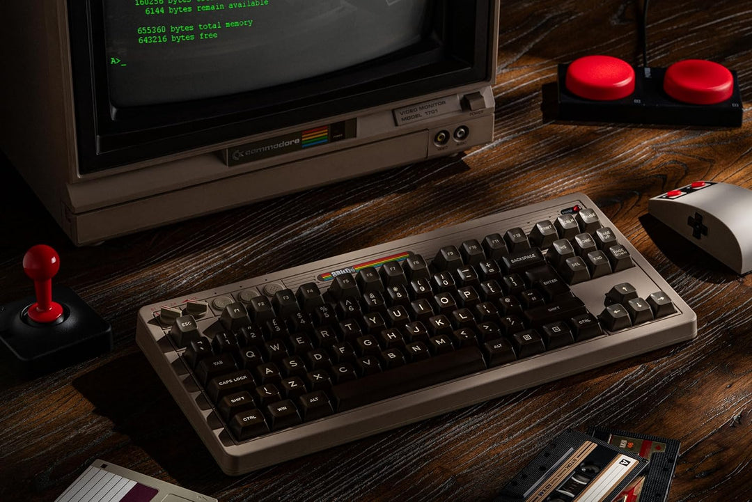 8Bitdo retro mechanische Tastatur, Bluetooth/2.4G/USB-C heiss austauschbare Gaming-Tastatur mit 87 T