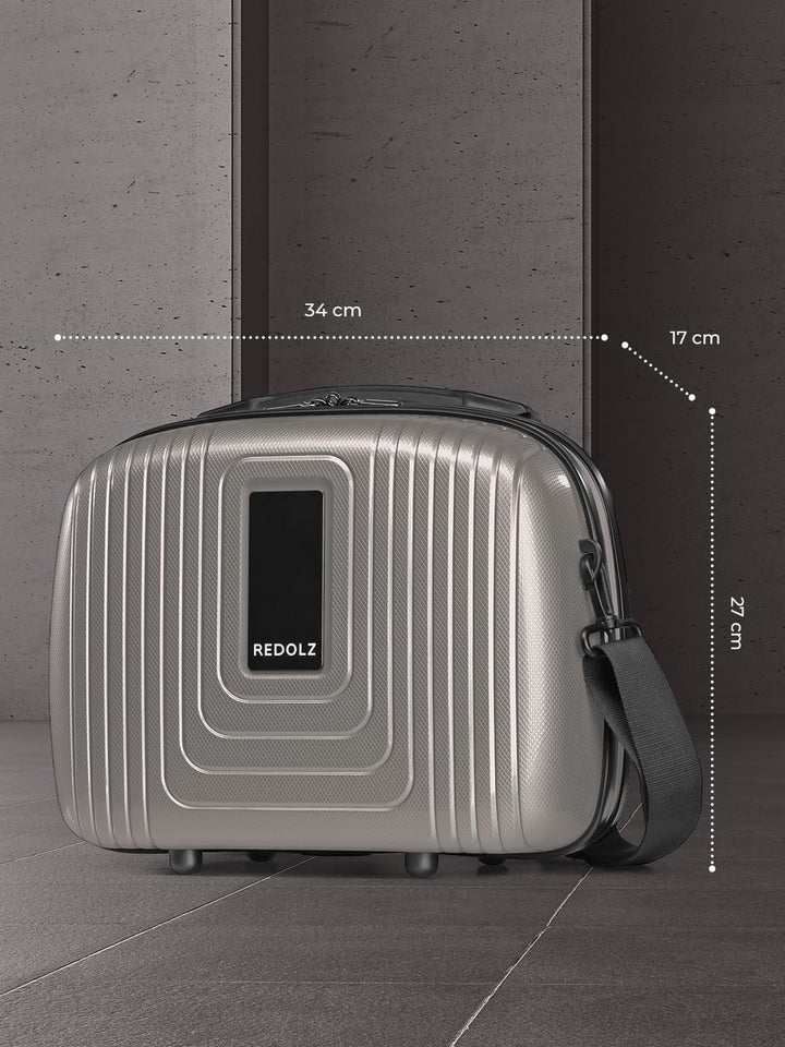 REDOLZ Hartschalen Handgepäck Kosmetik-Koffer | Stabiles Beauty-Case mit Aufsteckfunktion |34 x 17 x