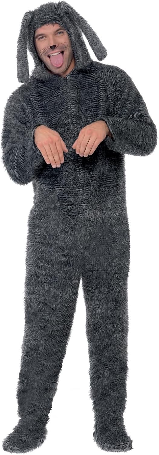 Smiffys Adult Fluffy Dog Costume M Grau, M Grau