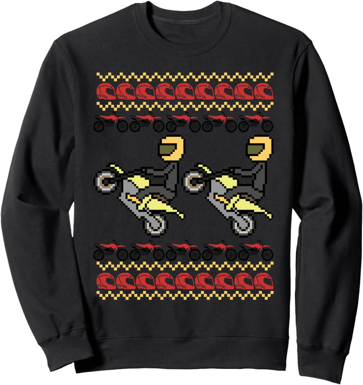 Ugly Christmas Weihnachtsfeier Motiv Motocross Sweatshirt