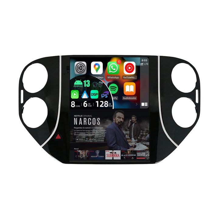 JOYX - 【6G+128G】 - Android 15 IPS Autoradio Passt für VW Tiguan (2010-2012) - Kabellos CarPlay/Andro