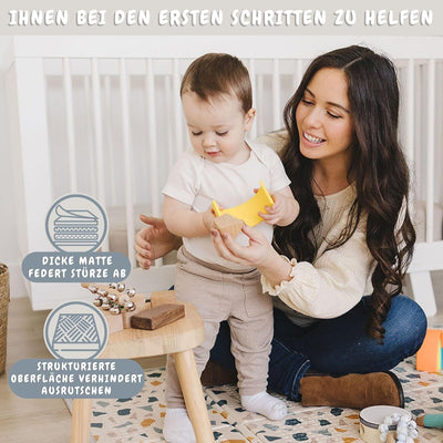Bubba Bear Babymatte Kindermatte Baby Spielmatte 180x200x1cm, Wendefähige und ungiftige Dicke Faltba