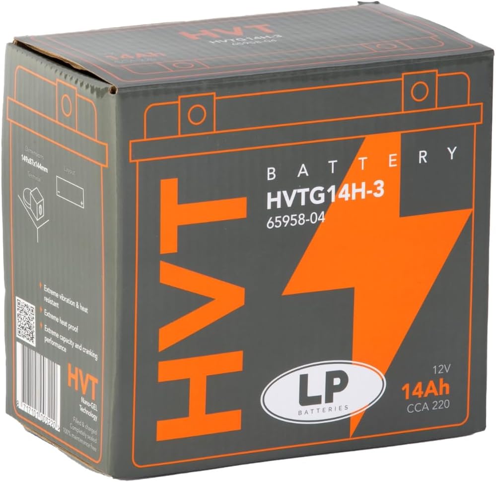 Landport Motorradbatterie Gel GHD14H-3 (YHD14HL-BS) 12v 14ah CCA 220A