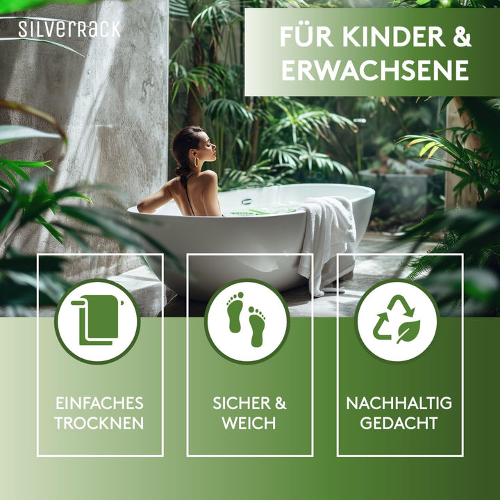 SilverRack Badewannenmatte 88x40 cm (Anthrazit RAUTEN) - Antirutschmatte Badewanne BPA frei für Kind