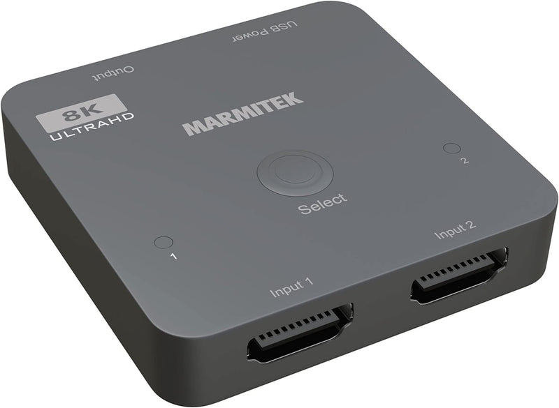 HDMI 2.1 Switch - Marmitek AS28 - 8K HDMI switch - 4K 120Hz - HDR - 2 ein / 1 aus - HDMI Switch 4K 1