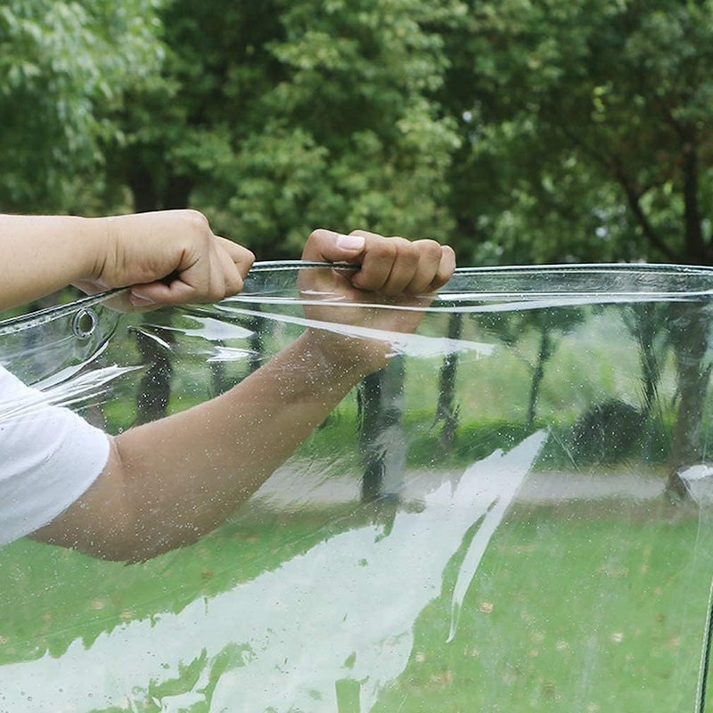 wasserdichte Transparente Plane, Wetterfeste Strapazierfähige Planen mit Ösen, Faltbar 0,35mm PVC-Ma