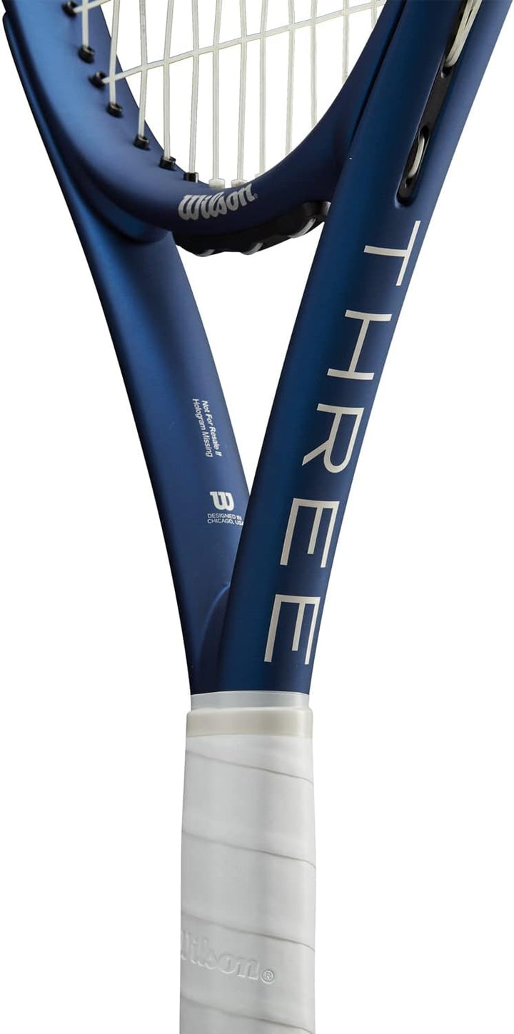 Wilson Tennisschläger Triad Three, Carbonfaser, Kopflastige Balance, 277 g 4 Blue, 4 Blue