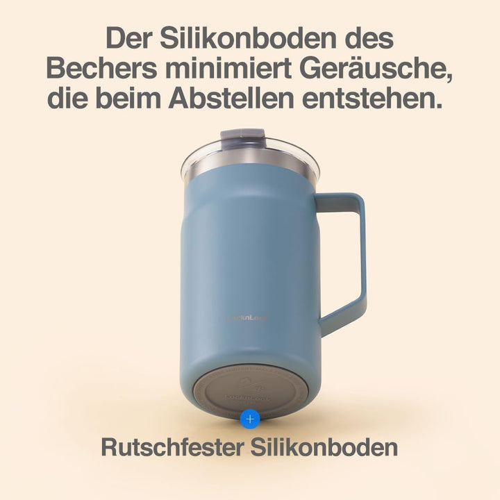 LocknLock Metro Becher Premium 18/8 Edelstahl doppelwandig isoliert mit Griff, perfekt für Tisch mit