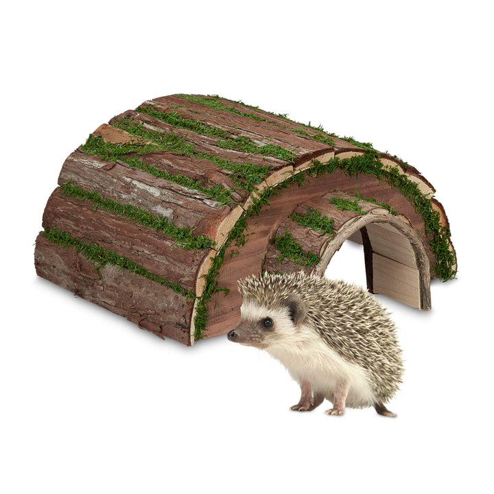 Relaxdays Igelhaus, Holz & Moos, Überwinterung für Igel im Garten, wetterfest, Igelhotel HxBxT: 20 x