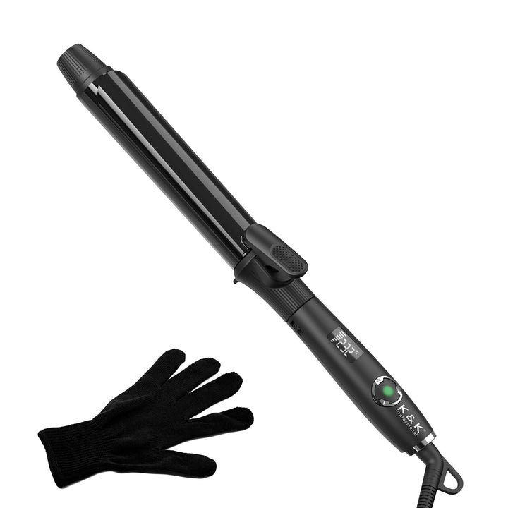 K&K Signature K&K 32mm Lockenstab mit Keramikbeschichtung Lockenzange Nano-Titan Haarlockenstab Eise