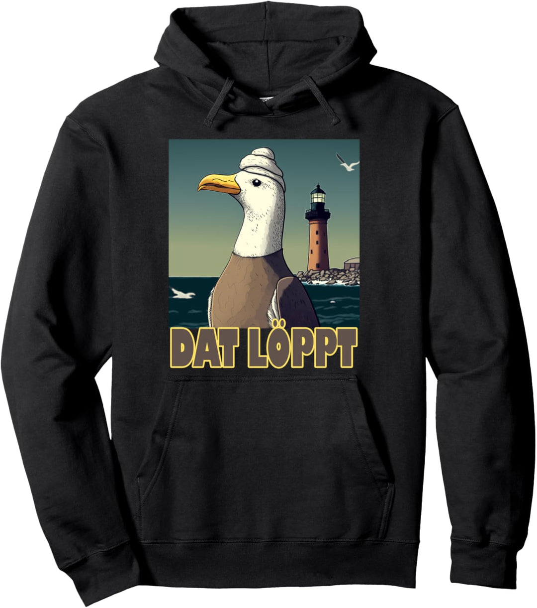 Dat Löppt Norden Plattdeutsch Norddeutschland Nordsee Möwe Pullover Hoodie