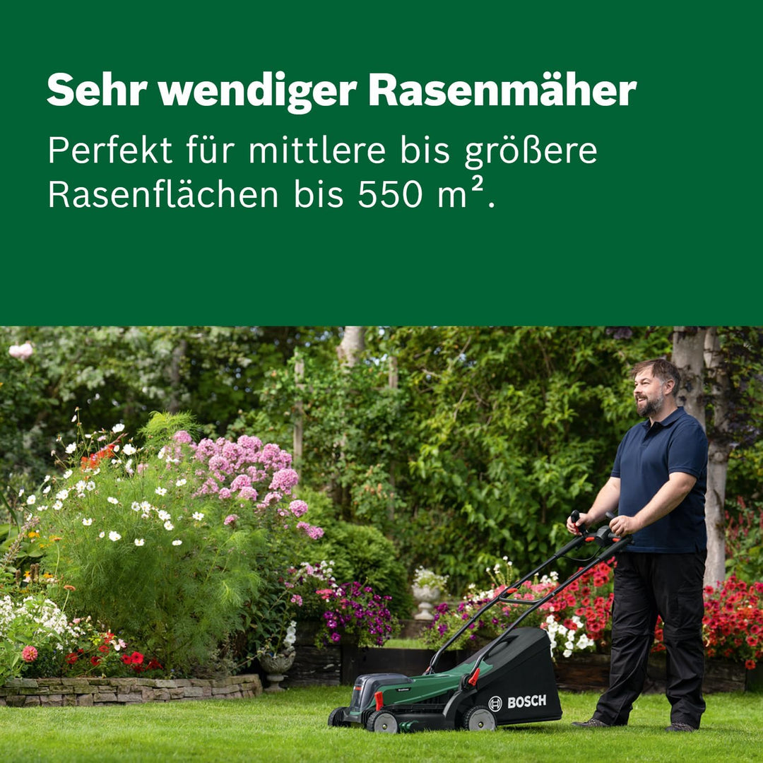Bosch Akku-Rasenmäher UniversalRotak 2x18V-37-550 (bis zu 500 m2); 18 Volt System; Schnittbreite: 37