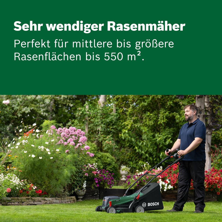 Bosch Akku-Rasenmäher UniversalRotak 2x18V-37-550 (bis zu 500 m2); 18 Volt System; Schnittbreite: 37