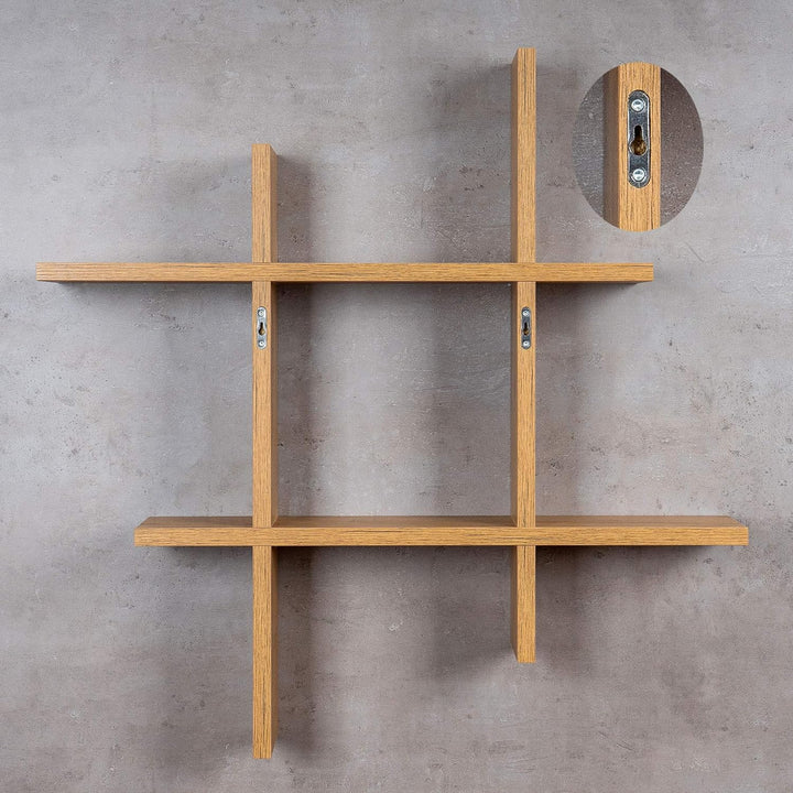 levandeo Hashtag Regal 75x75cm Wandregal Holz Wildeiche Eiche Bücherregal Hängeregal Ablage Steckreg