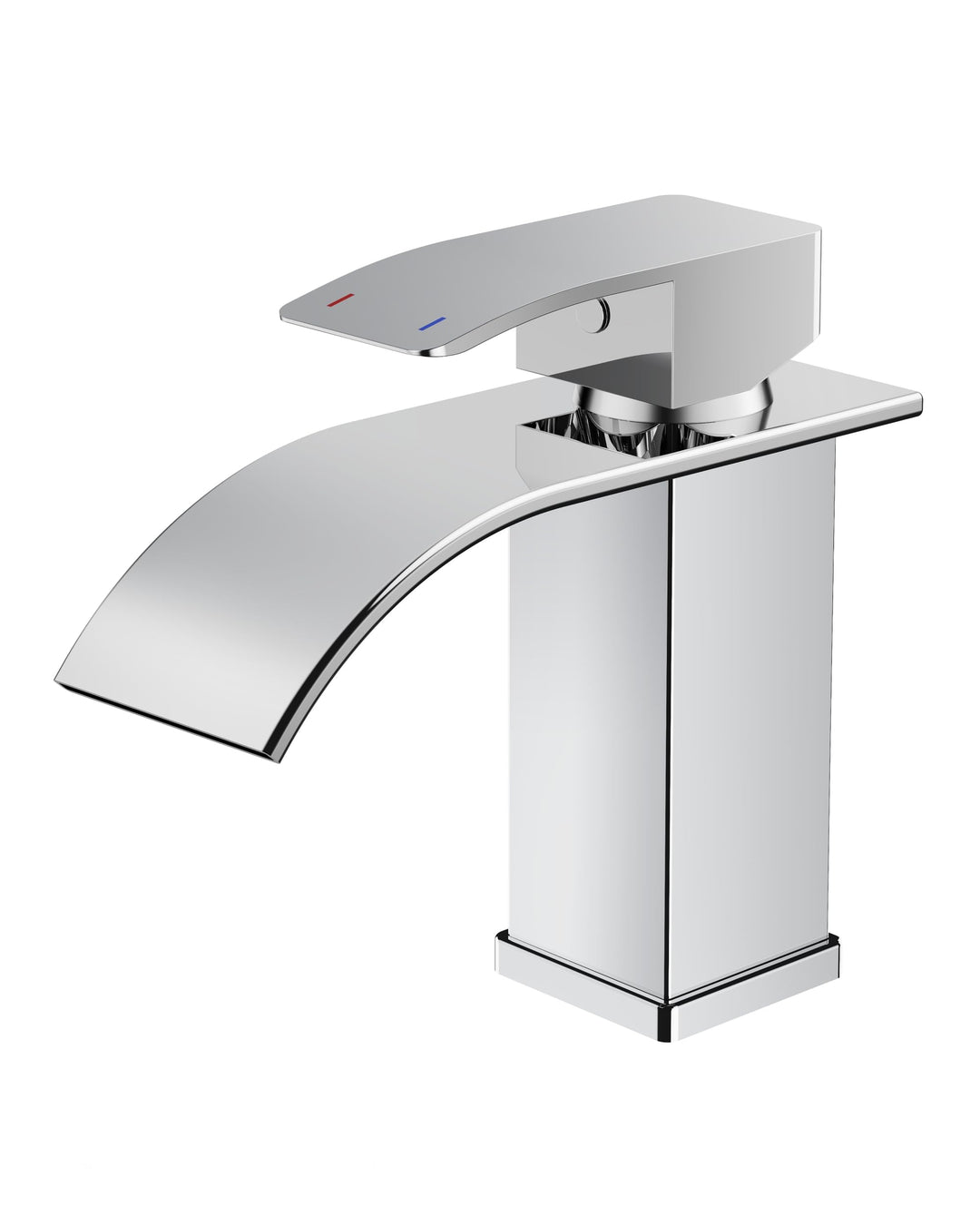 FORIOUS Wasserhahn Bad,Wasserfall Waschtischarmatur Einhandmischer Armatur Waschbecken mit Auslauf H