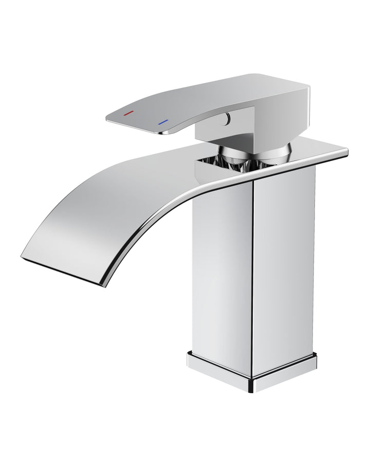 FORIOUS Wasserhahn Bad,Wasserfall Waschtischarmatur Einhandmischer Armatur Waschbecken mit Auslauf H