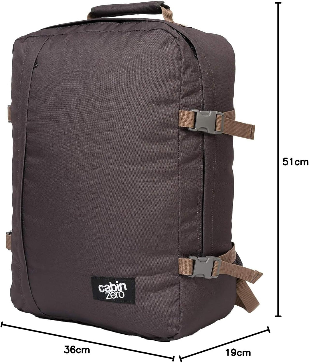 Cabin Zero Zaino Cabina 55 cm Con Spallacci Classic 44L CZ061801-Black Sand, Blau, Grösse Kabine, Ze