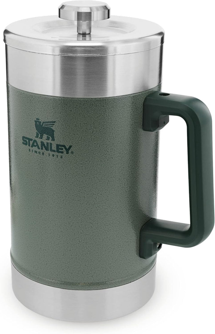 STANLEY Classic Stay Hot French Press 1.4L Hammertone Green - Hält 4 Stunden heiss - Minimaler Boden