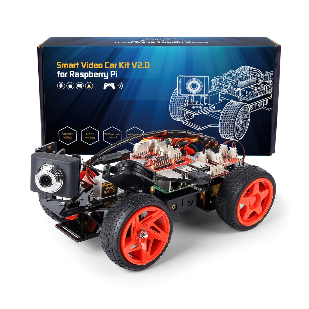 SUNFOUNDER Smart Video Car Kit V2.0 für Raspberry Pi 4 Model B 3B+ 3B Roboter Bausatz mit Graphical