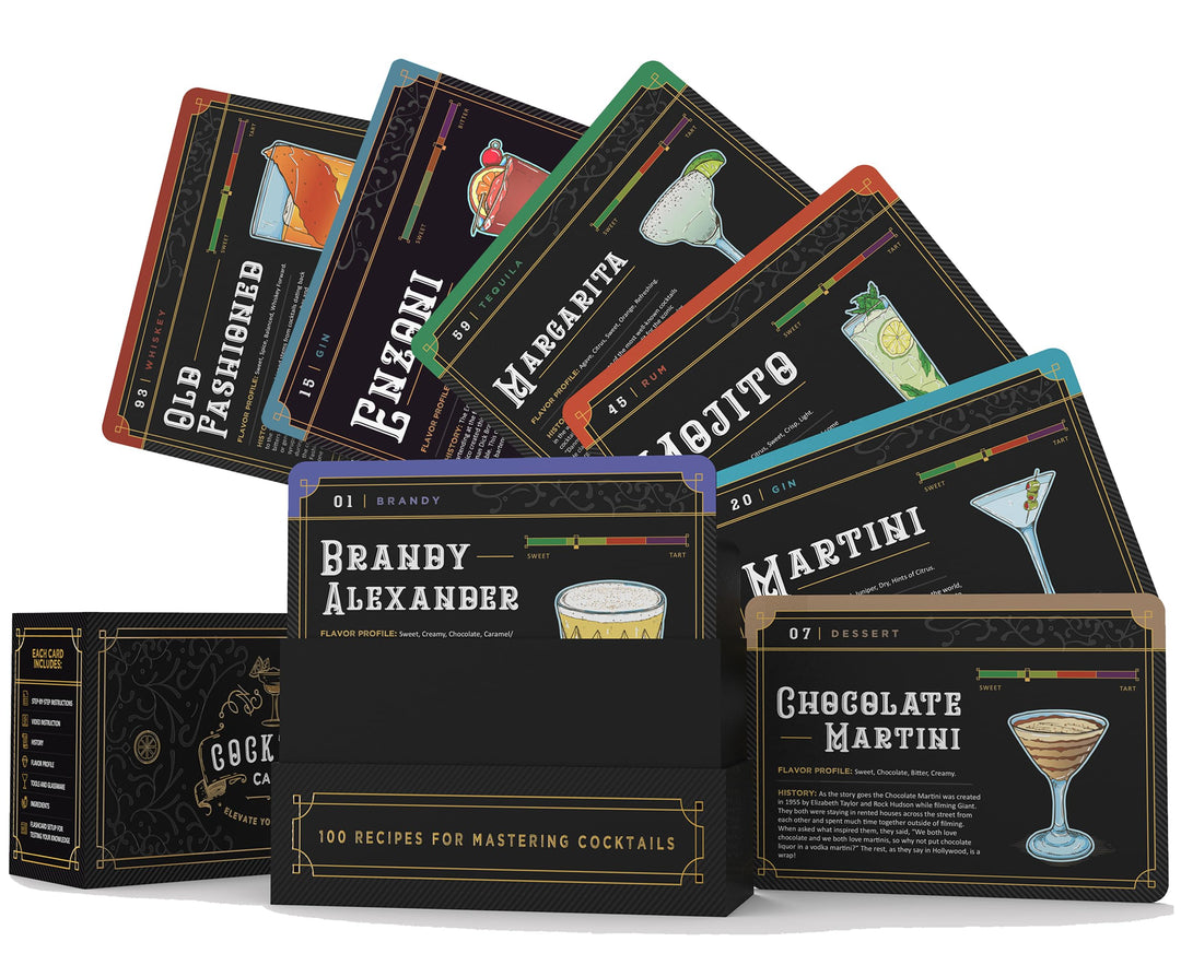 Cocktail Cards: 100 Cocktail Recipes to Master Cocktails in Barkeeper-Lernkartenform mit Schritt-für