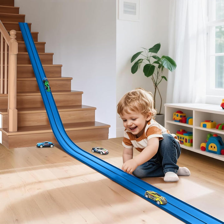 Autorennbahn Rennbahn 4.5M für Hot Wheels, Flexible Rennstrecke Auto Autorennbahn Rennbahn Spielzeug