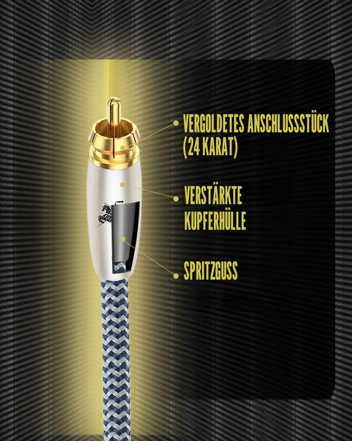 Impeto Audiophile Cinch Kabel, 2 RCA Kabel 2 Cinch-Stecker auf 2 Cinch-Stecker Audiokabel, HiFi-Syst