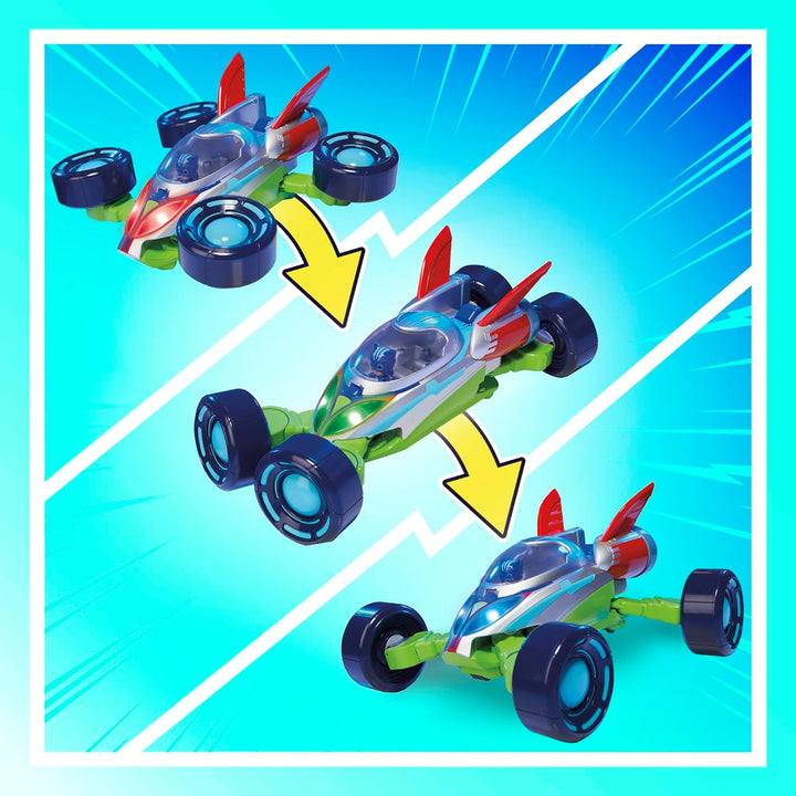 PJ Masks Power Heroes PJ Heldenfahrzeug, umbaubares Heldenblitz Fahrzeug der Powerhelden mit 3 Modi,