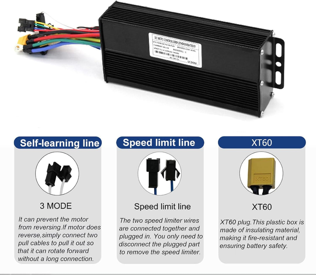Kunray 36V 48V 52V 60V Brushless Motor DC Controller Mit LCD Anzeige Dualmodus 750W 1000W Ebike Cont