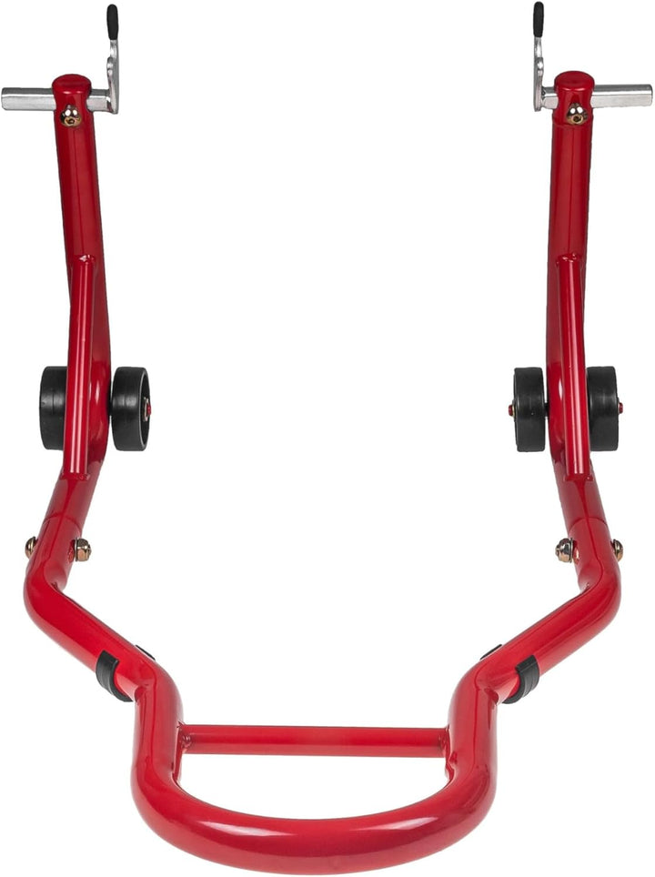 Motorradständer/Montageständer Parzini Strada hinten/Hinterrad, V-förmiger Adapter, rot, gummiert Un