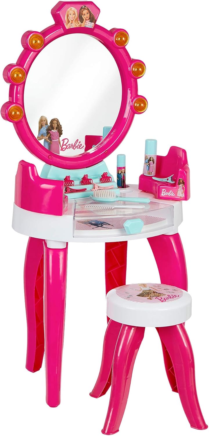 Klein Theo 5328 Barbie Schönheitsstudio mit Licht- und Soundfunktion | Schwenkbare Ablageflächen und