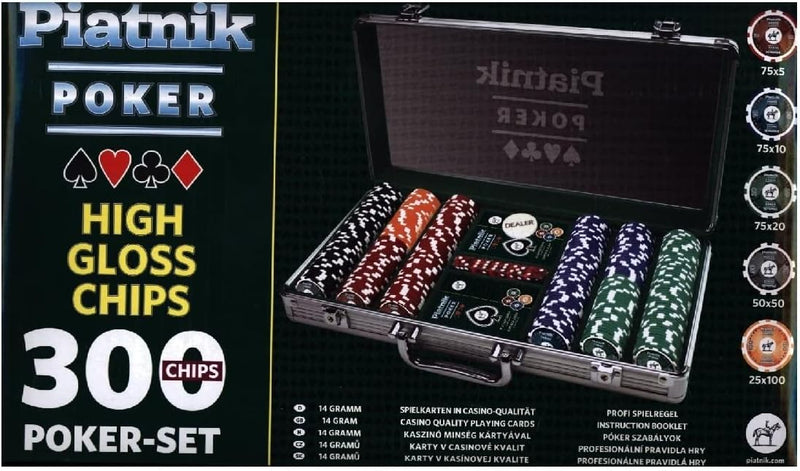 Piatnik 7903 - Poker Set 300 High Gloss Chips