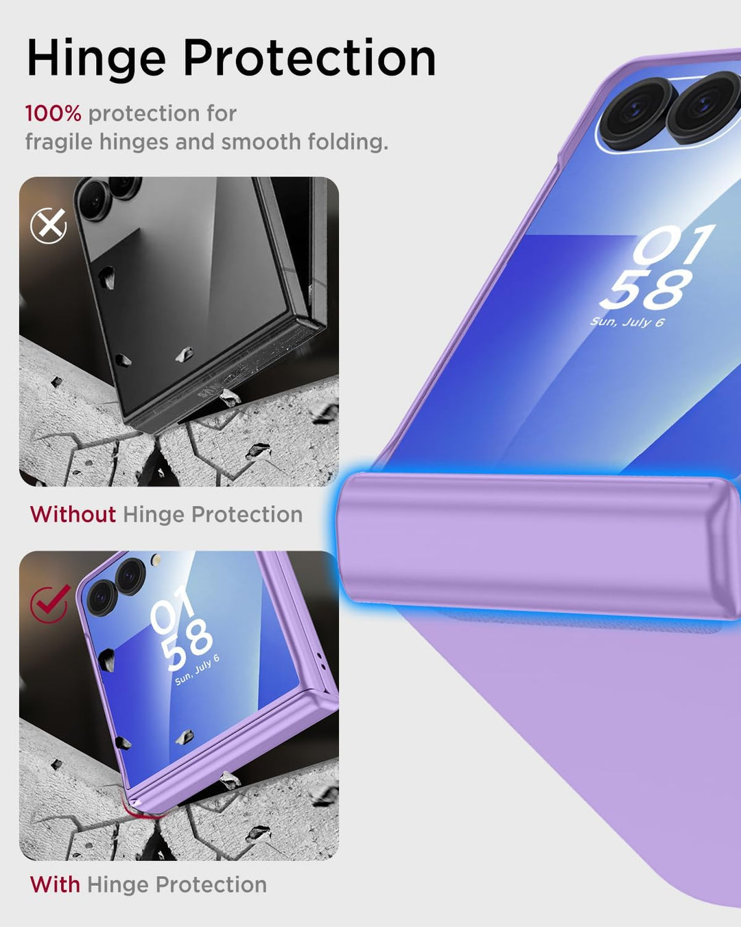 Miimall Kompatibel mit Samsung Galaxy Z Flip 7 Hülle mit Scharnierschutz Magnetischer [Externer Bild