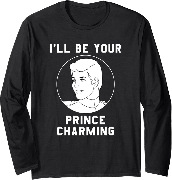 Disney Cinderella I'll Be Your Prince Charming Light Font Langarmshirt