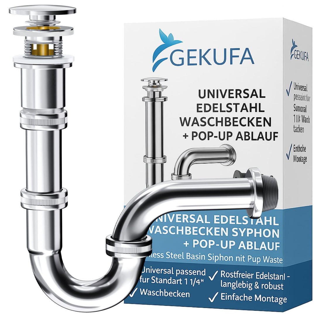 Universal Syphon Badezimmer Waschbecken bad + Pop Up Ablaufgarnitur Waschbecken mit überlauf für All