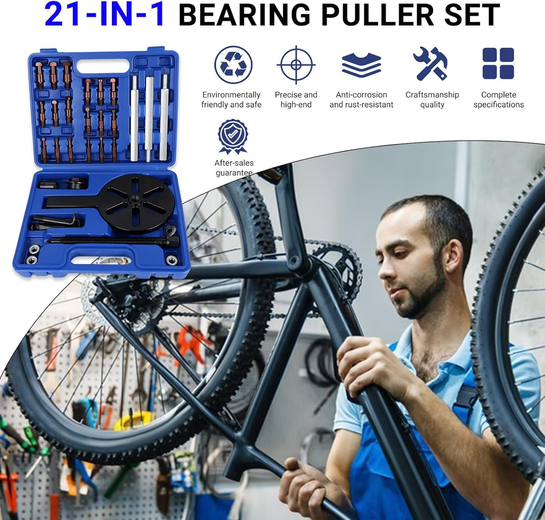 OiLiehu 21 in 1 Lagerabzieher Set, Universal Innenlager Abzieher, Abzieher mit 3 Gebogenen Haken, Ku