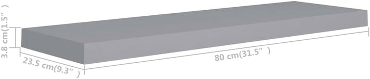 homiuse Schweberegale 4 STK. Grau 80x23,5x3,8 cm MDF Wand KüChenregal Regale FüR WäNde HäNgeregal Wa
