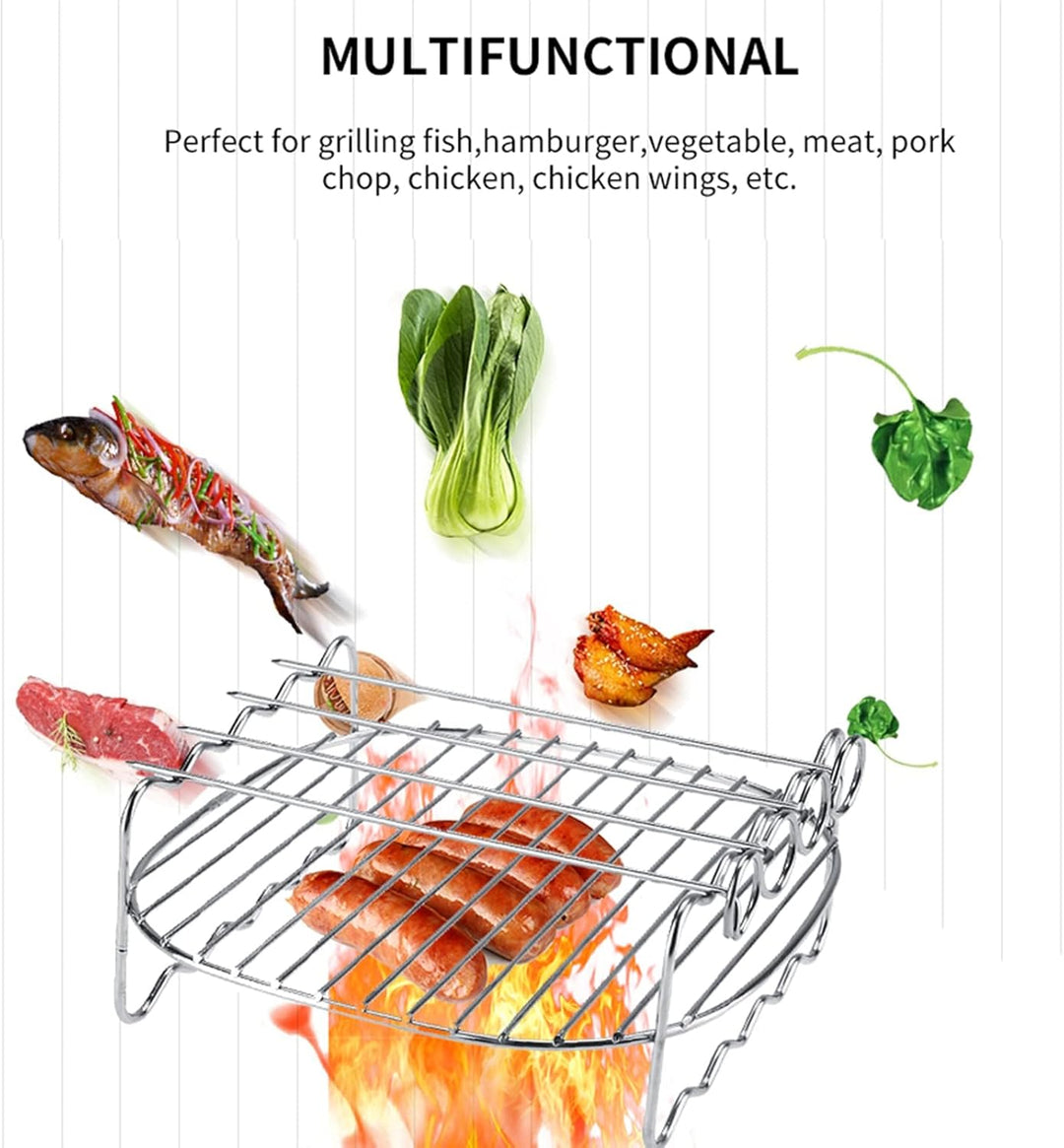 Doppelschicht Backen Grill, Grillständer, Edelstahl Heissluftfritteuse Zubehör, Ersatz BBQ Rack Dopp