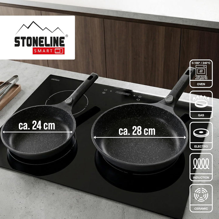 STONELINE Imagination PLUS Pfannenset, 2-teilig, mit abnehmbarem Griff, Induktion, Aluguss, Pfanne m