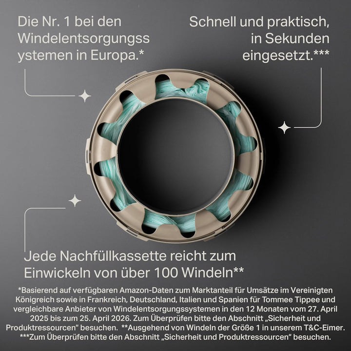 Tommee Tippee Twist &amp; Click Advanced Windelbehälter, Original-Nachfüllkassetten, exklusive 4er-Packu