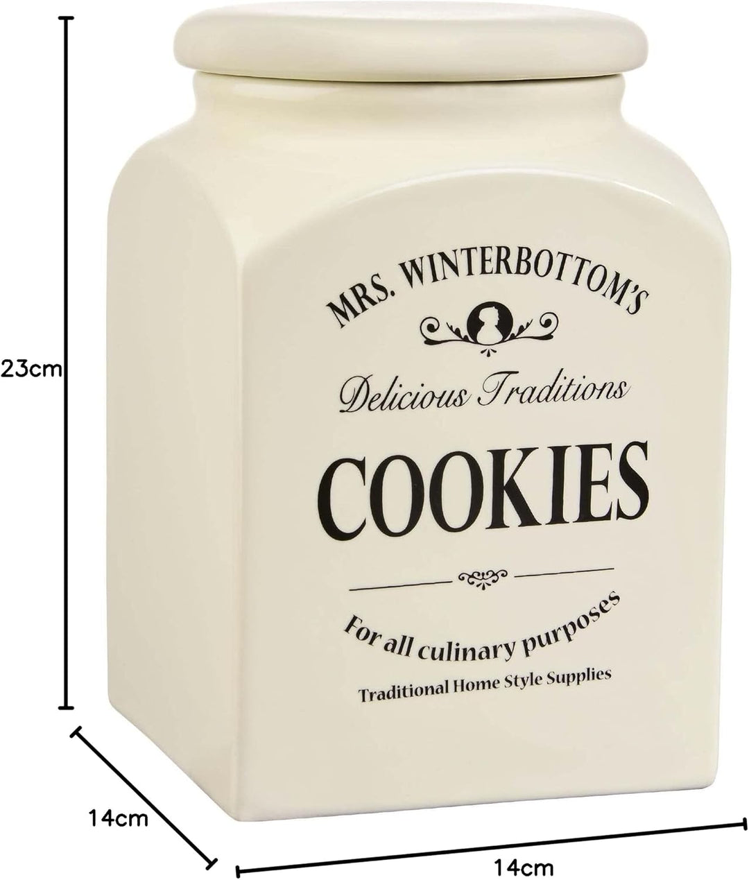 BUTLERS Plätzchendose 3 l -MRS. WINTERBOTTOM'S- Keksdose, Keramikdose mit Deckel im Landhausstil, Vi