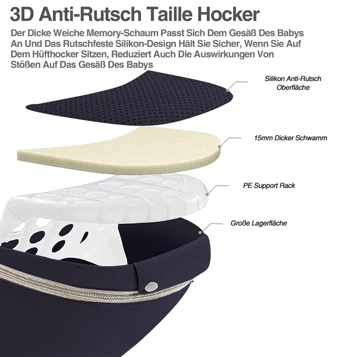 TOFFCAEA 6-in-1 Babytrage Neugeborene, Babytrage Ergonomische Reine Baumwolle Leicht, verstellbarer