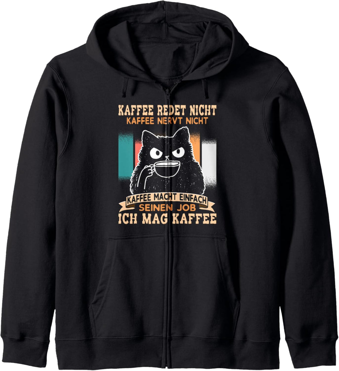 Lustige Sprüche Witzig Kaffee Kaffeetrinker Sarkasmus Katze Kapuzenjacke