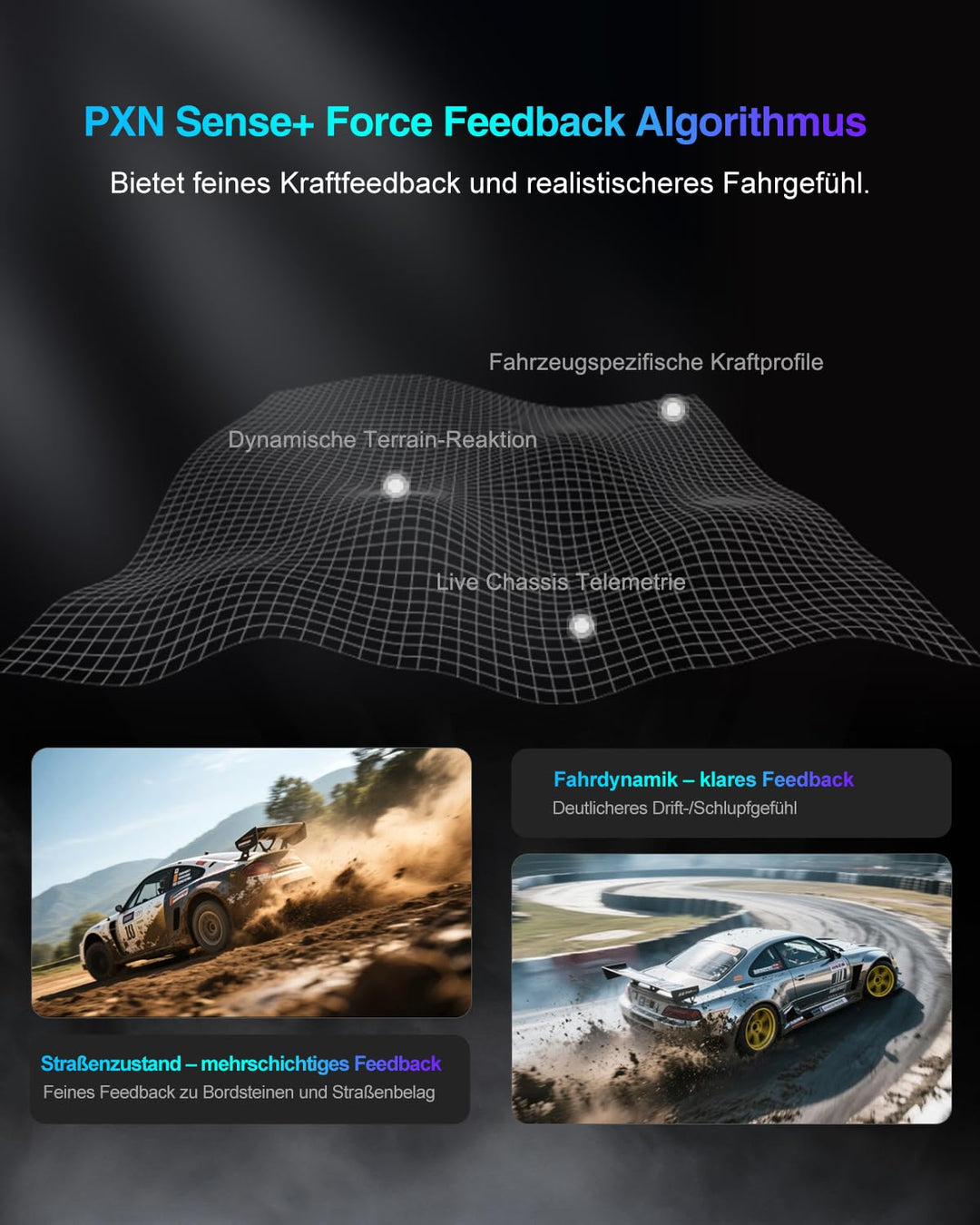 PXN VD6 Direct Drive Rennlenkrad Basis – 6 Nm Drehmoment, echtes Force Feedback, Servomotor, Gaming