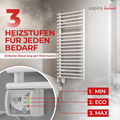 VIGO elektrischer Badheizkörper/Handtuch Radiator - ECO 450 Watt, TÜV geprüft: Inklusive Montage-Set